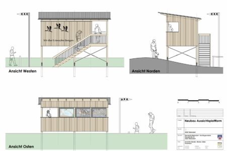 Technische Zeichung der Aussichtsplattform am Naturlerbnispfad