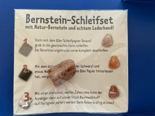 Ein Bernsteinschleifset