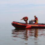 DLRG Boot im Einsatz am Sehlendorfer Strand