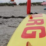 DLRG Surfbrett am Sehlendorfer Strand