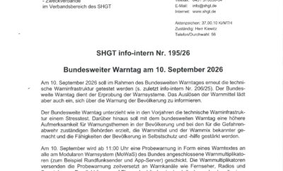 Bundesweiter Warntag am 10. September 2026